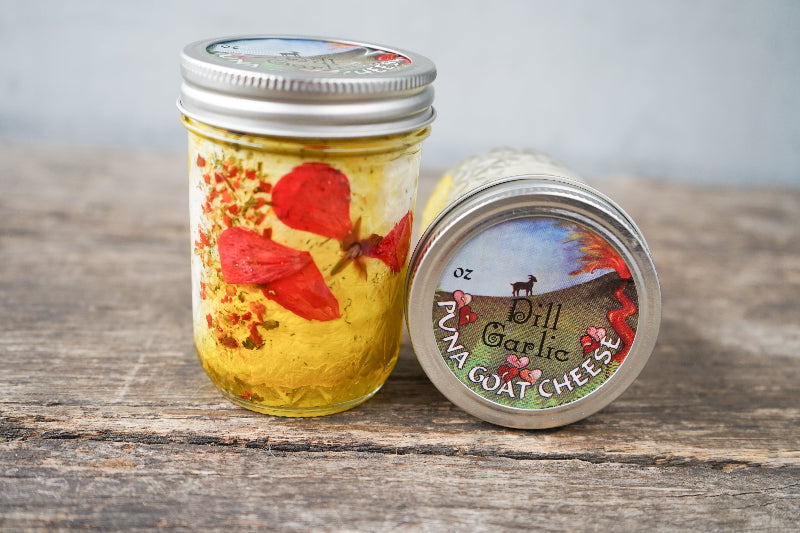 Dill Garlic Goat Milk Chèvre in Olive Oil