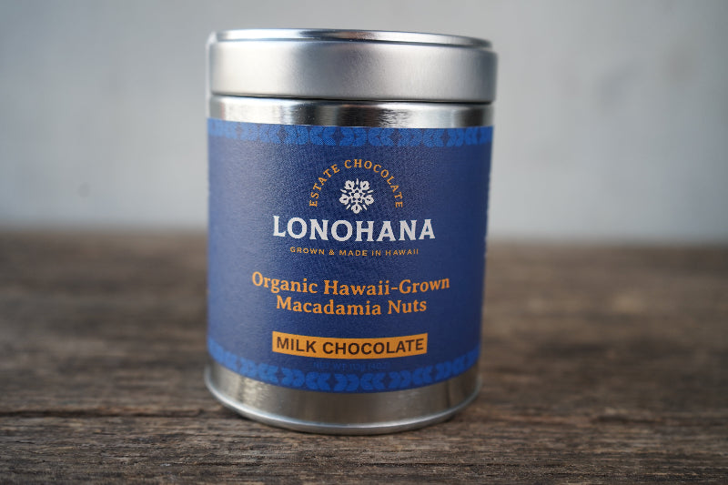Organic Milk Chocolate Macadamia Nuts Gift Tin