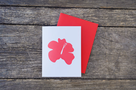 Red Hibiscus Card