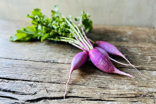 Organic Purple Daikon With Tops